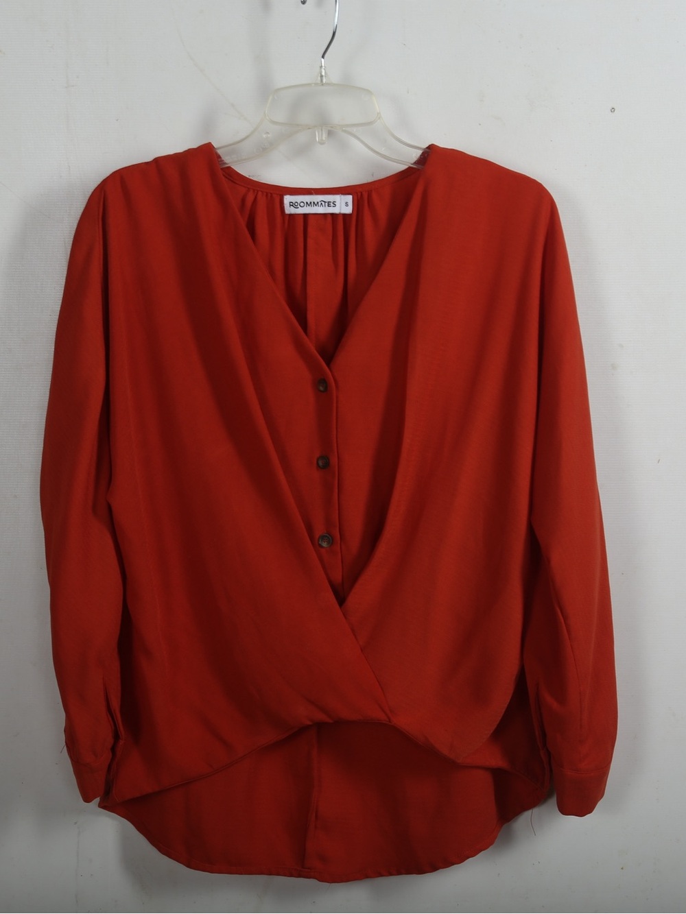 Roommates Burnt Orange Wrap-Front Blouse